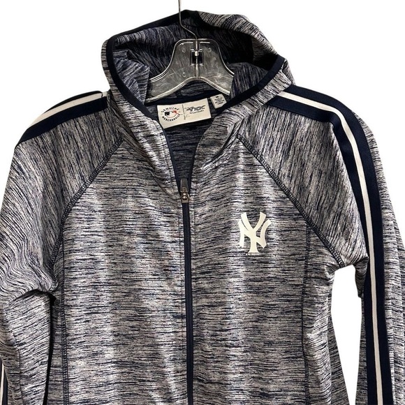 NY Yankees Genuine Merchandise 4her Women's Full Zip Hooded Jacket Blue Size M - Picture 5 of 14
